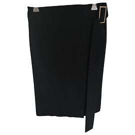 Carla G. wool wrap skirt Black