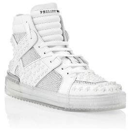 PHILIPP PLEIN SNEAKER ALTA STELLE Bianco