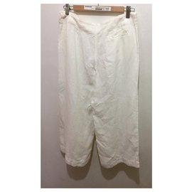 Hobbs-Pantalon marinière en lin-Blanc
