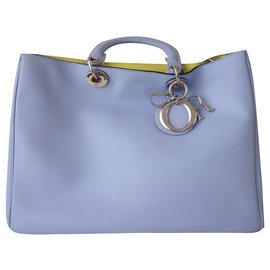 Dior-SAC DIOR DIORISSIMO BICOLORE-Jaune,Bleu clair,Bijouterie argentée