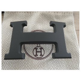 Hermès-Fibbia della cintura di Hermès 5382 in acciaio PVD opaco-Nero