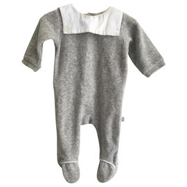 Jacadi-Velvet bodysuit-Grey