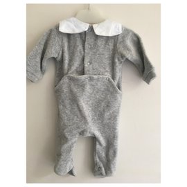 Jacadi-Velvet bodysuit-Grey
