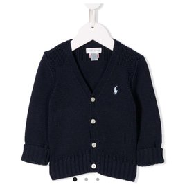 Ralph Lauren-Cardigan in maglia a trecce-Blu navy