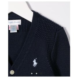 Ralph Lauren-Cardigan in maglia a trecce-Blu navy