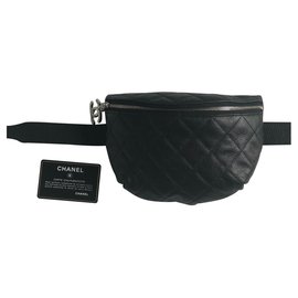 Chanel-Chanel belt bag - waist bag - banana-Black