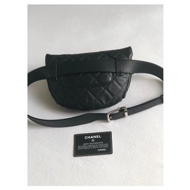 Chanel-Chanel belt bag - waist bag - banana-Black