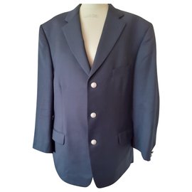 Autre Marque Wool Super 110 Jacket Navy Blue Navy blue