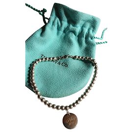 Tiffany & Co Eu te amo pulseira de pérolas Prata