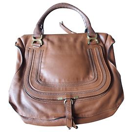 Chloé Marcie Große Handtasche Cognac Leder Cognac