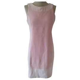 Autre Marque Pink and Cream Wool Dress Pink Cream