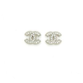 Chanel piccoli strass cc argento Argento