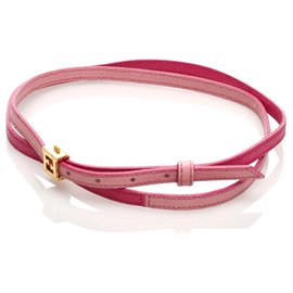 Fendi-Fendi Pink Crayons Leather Bracelet-Pink,Golden