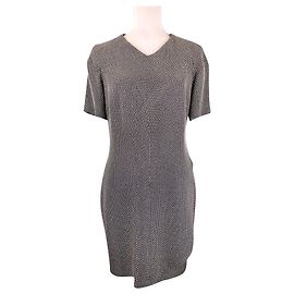 vestido chanel mesh Bege Dourado Cinza