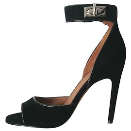 GIVENCHY Sandales « Shark Lock » neuves cuir daim noir T36 IT Noir
