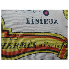 Hermès-carré hermès ancien circa 1950 "chateaux normands"-Autre