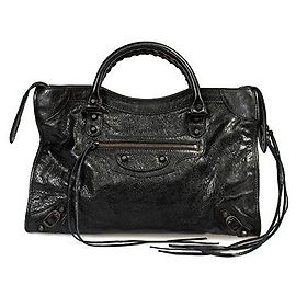 Bolsa Balenciaga Couro Preto Médio Cidade Preto