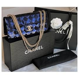 Chanel-Seltene Chamäleontasche-Blau,Marineblau,Dunkelblau