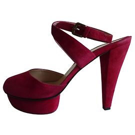 Max & Co New real suede leather hi heel décolleté Pink