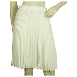 Neil Barrett White Plissee Polyester knapp über dem Knie Rockgröße 40 Weiß