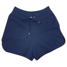 Chanel-Chanel Cashmere Navy Shorts Sz 36-Navy blue