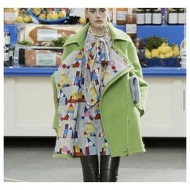 Chanel-Chanel 2014 Abrigo de lana de pista de supermercado Sz. 36-Verde claro