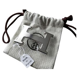 Hermès HERMES Echte neue H-Gürtelschnalle - Shiny Palladium (COULEUR ARGENT) Silber