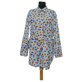 Camicia lunga Mads Norgaard in cotone blu multicolore Blu Multicolore