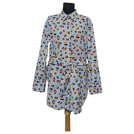 Camisa larga Mads Norgaard de algodón azul multicolor Azul Multicolor