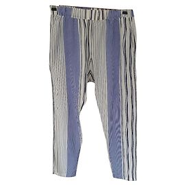 Bel Air Pantalon 100% soie Bel-Air coupe carotte T2. Blanc