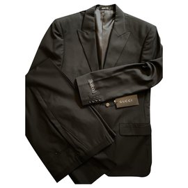 Gucci Black Wool and Polyester Suit Black