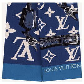 Louis Vuitton-Bandeau LV en soie-Bleu