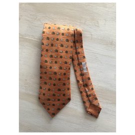 Hermès-corbata de hermes-Naranja