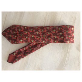 Hermès-hermes tie-Red