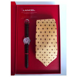 Lancel-Reloj Lancel y caja de corbata Lancel-Plata