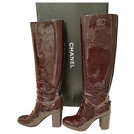 Botas Chanel estilo vinilo Marrón oscuro