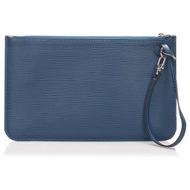Louis Vuitton-Louis Vuitton Blue Epi Neverfull Pouch-Blue