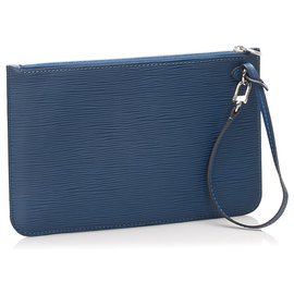 Louis Vuitton-Louis Vuitton Blue Epi Neverfull Pouch-Blue