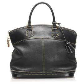 Louis Vuitton-Louis Vuitton Black Suhali Lockit MM-Black