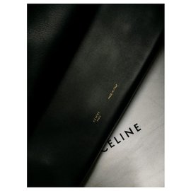 Céline-Céline trio pouch in black leather-Black
