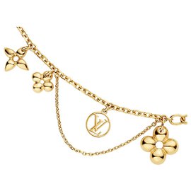 Louis Vuitton-LV colar em flor-Gold hardware