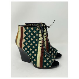 Burberry-Burberry Prorsum Virginia botines peep toe tapizados-Multicolor