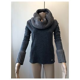 Gianfranco Ferré Grey Wool Knitwear Large Collar Grey