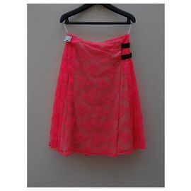 Christopher Kane Rock in Rosa mit Leder Pink