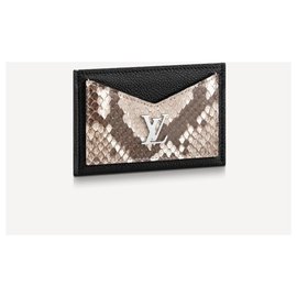 Louis Vuitton LV Lockme card holder python Black