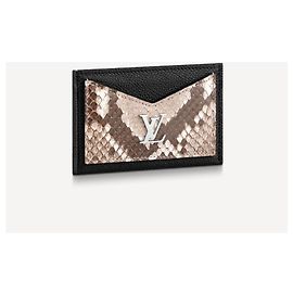 Louis Vuitton Python titular do cartão LV Lockme Preto