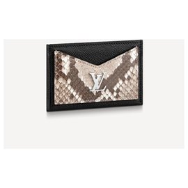 Louis Vuitton-Python titular do cartão LV Lockme-Preto