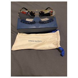 Louis Vuitton Sonnenbrille Aviator Silber Metall Silber
