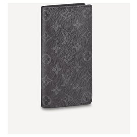 Cartera Louis Vuitton Brazza Monogram Eclipse Gris Cuero Gris