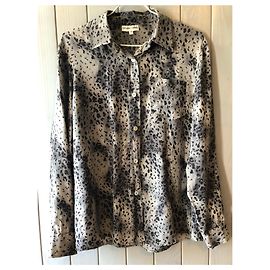 Gerard Darel Gérard Darel camicetta in seta stampa leopardata grigia e nera taglia 40 Nero Grigio Grigio antracite